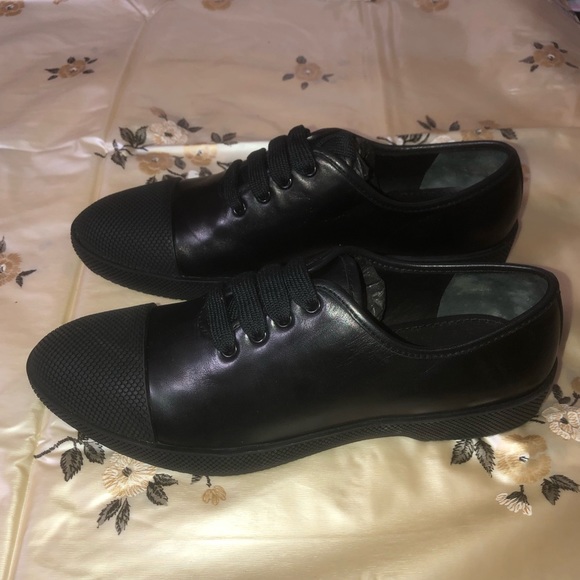 Authentic luxury Prada lace up shoes rubber cap black New - Picture 10 of 13
